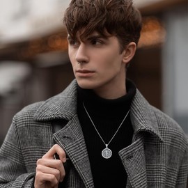 enjoylifecreative Baseball / Basketball / Softball / Football Necklace for Men Sports Lovers Fans Sterling Silver Never Give Up Sports Necklace Sports Gift for Birthday and Christmas, Sterling Silver