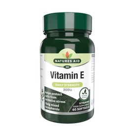 Natures Aid Vitamin E 200iu 60 Softgels (Natural Source Vitamin E, Protects Cells from Oxidative Stress, Made in the UK)