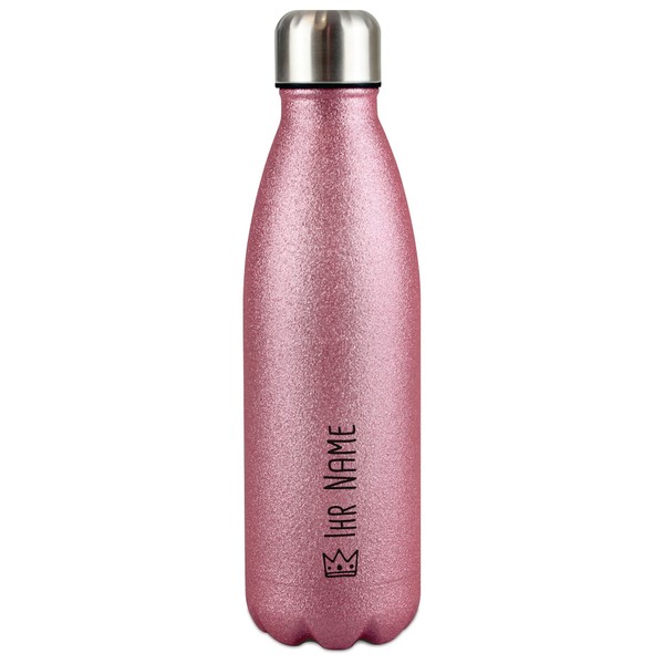 Design Your Own Glitter Stainless Steel Water Bottle with Name