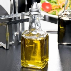 CASI HOME Glass Oil and Vinegar Cruet Set, 6 oz Bottles Clear Dispensers for Kitchen and Dining Table