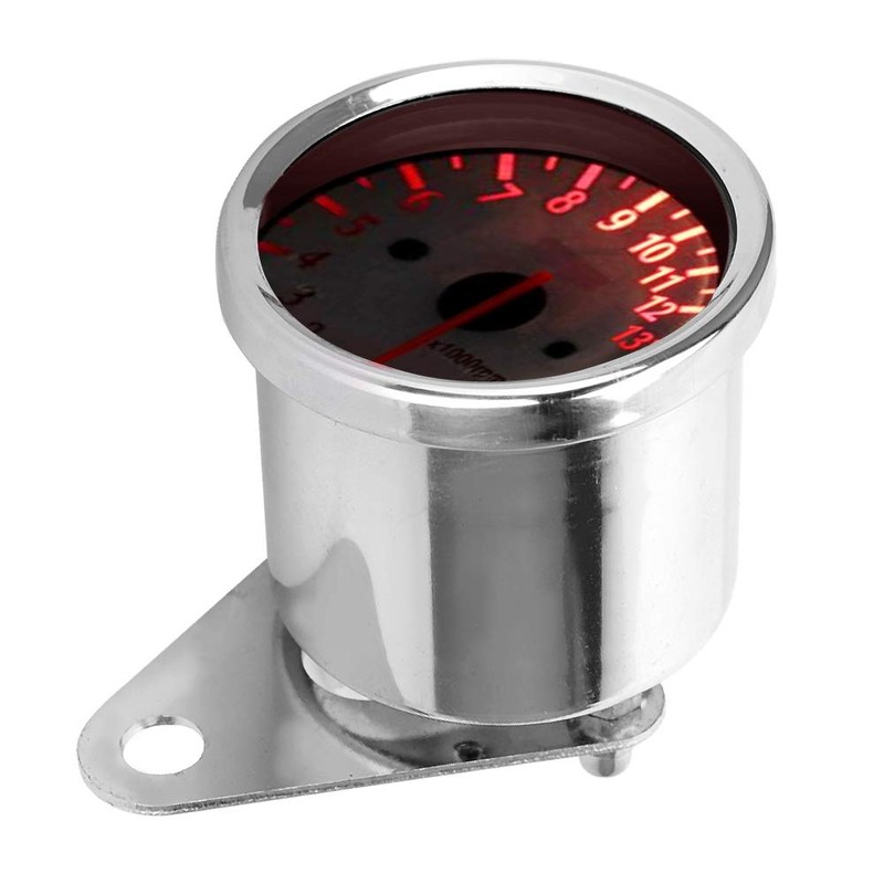 Motorcycle 13000 RPM Tachometer Gauge, 12V Automotive Replacement Tachometers LED