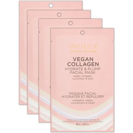 Vegan Collagen Hydrate & Plump Face Mask – 4 Pack Sheet Mask Set