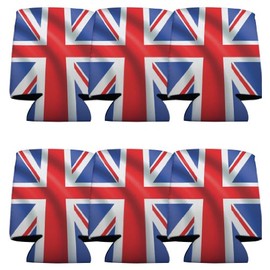 VictoryStore Can and Beverage Coolers - Union Jack, Set of 6