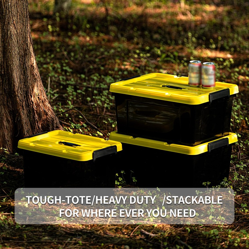 Cetomo 16Qt*4 Durabilt Flip Lid Stackable Heavy Duty Tough Storage