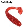 50pcs Red Soft Plastic Ttail Grub Worm Bait Fishing Accessories