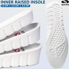 SULPO Increasing Insoles 1.5 cm/2.5 cm/3.5 cm Increase Shoe Insoles for Men Women White Insoles That Make Larger Height Increase Insole Shoe Raiser Increases 2.5 cm Size 39-40
