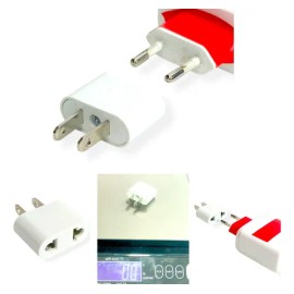 Adaptador Enchufe Europeo Clavija Celular Redondo A Plano Ac                                                                                          