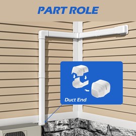 TAKTOPEAK 3" Width Duct End, Mini Split Line Cover Accessories for Mini Split Air Conditioners, Central AC and Heat Pumps