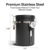 Veken Coffee Canister with Window,Airtight Stainless Steel Container,Home Kitchen Food