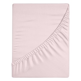 Venice Home 100% Cotton Fitted Sheet Only - Deep Pocket up to 16inch - All-Around Elastic - T-Shirt Fabric Jersey Knit - Extra Soft - Easy Fit - All Season - Comfy (Pink, Full)