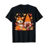 Gnome Turkey Corgi Thanksgiving Fall Leaves Pumpkin Pie T-Shirt