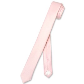 Vesuvio Napoli Narrow NeckTie Extra Skinny PINK Color Men's Thin 1.5" Neck Tie