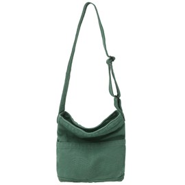 Boziee Canvas Shoulder Bag, Small Shoulder Bag for Men and Women, Leisure Crossbody Bag for Everyday Use and Travel, Green