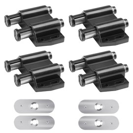 Push to Open Door Catches for Cabinet Magnetic Door Catch Black Double Magnetic Pressure Touch Release Catches Latch for Open and Close The Door with a Single Push Including Fixing Screw (4 Pack)