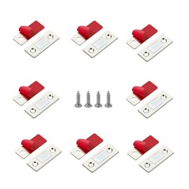 8 Pack Ultra Slim Magnetic Door Locks, Stainless Steel Adhesive Cabinet Door Magnets, Drawer Catch for Secure Closure of Kitchen Cupboard, Closet and Sliding Door, Cabinet Hardware Magnetic Catches