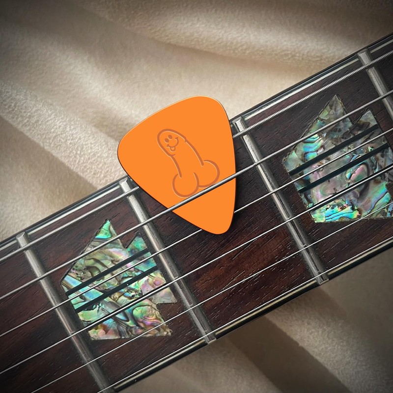Orange Etched - Funny Novelty Guitar Picks - Electric &