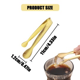 WELANE Little Tongs, 4 PCS Small Serving Tongs for Ice, Sugar, Appetizer (11 x 1.2cm/4.33 x 0.37in)