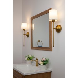 JIMUBEAM Vintage Wall Sconces Set of 2 with Fabric Shade, Cloth Textile Wall Lights with Dimmable Bulb, Indoor Hardwired Wall Mounted Lamp for Living Room Bedroom Stairway