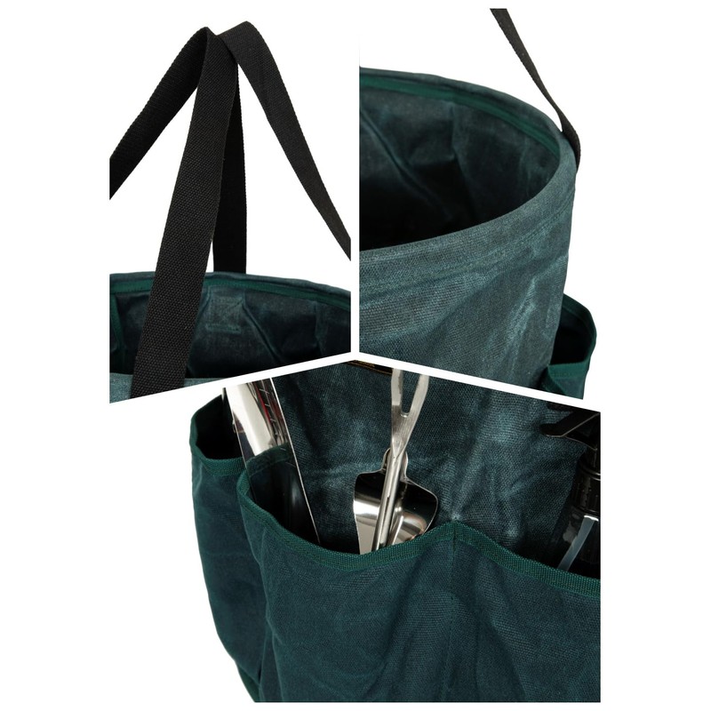 Heavy Duty Waxed Canvas Gardening Tote Bag - 14-Inch Water-Resistant