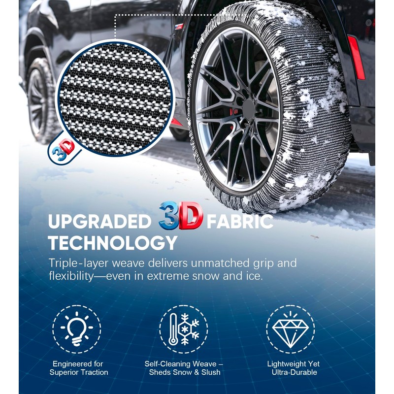 Snow Socks for Tires - Auto Accessories Ultimate Grip Alternative