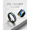 Tungsten Ring Meteorite Opal Inlay 4mm Wedding Band Sizes 5