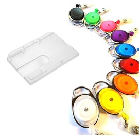 Waizmann.IDeaS 1 x ID card set ID card set – ID yo-yo zip card holder card case landscape format thumb push polycarbonate large choice of colours