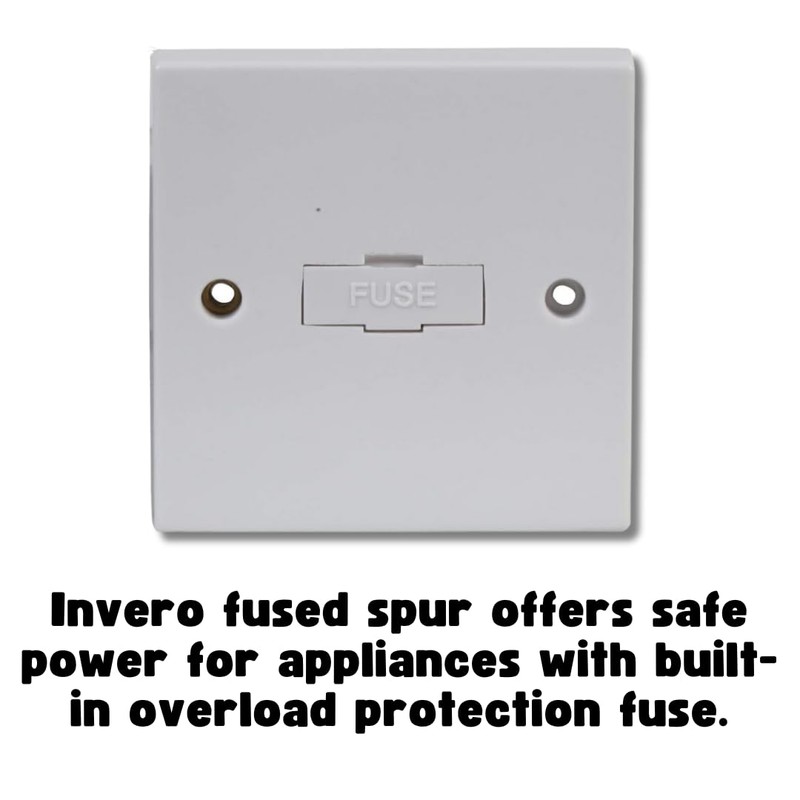 Invero 1 Gang Spur Wall Switch 13 Amp Fused Connection