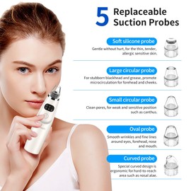 UPPREEM Blackhead Remover,Pore Vacuum, with LED Display, 5 Suction Levels, Wireless Operation, USB Charging.