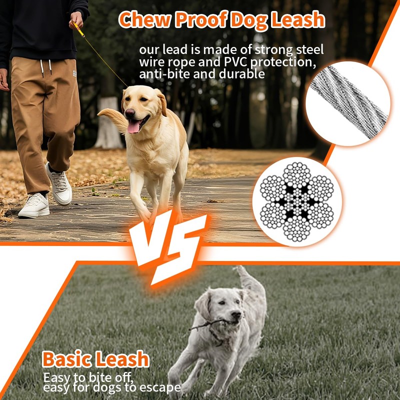 Mi Metty Short Dog Leash - Heavy Duty-12”/24”Short Chew Proof