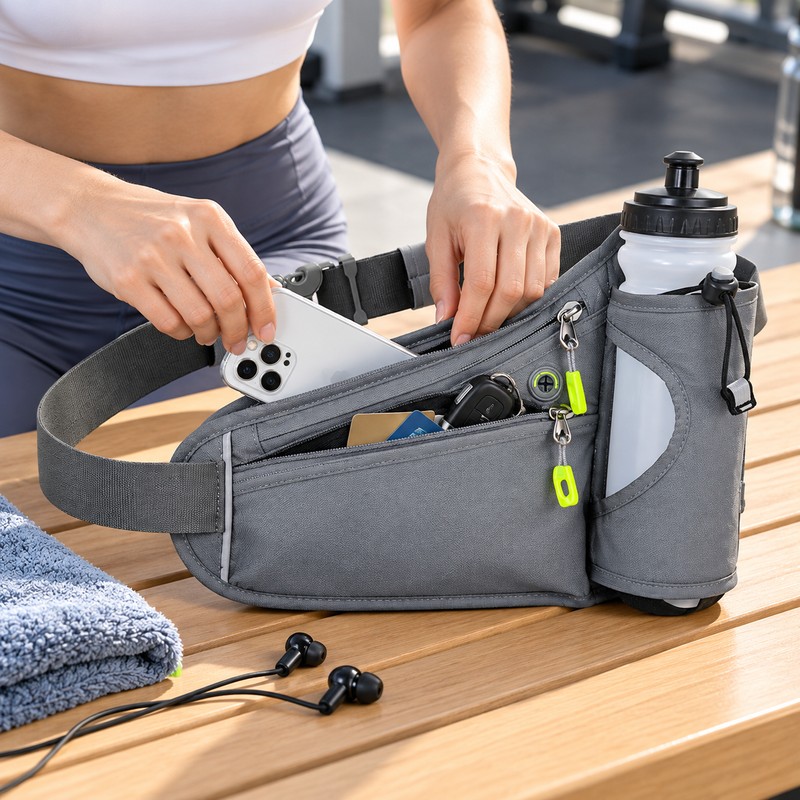 Running Waist Belt for Hands-Free Workouts – Adjustable Sports Fanny