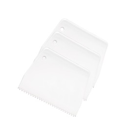 Luvilly 3PCS Plastic Trowel Glue Spreader Set for Hardwood Flooring and Epoxy,Notched Trowel and Adhesive Spreaders.(5.31 * 3.74IN)