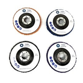 WELLERWERKZEUGE Professional CSD Discs Set of 4 115 125 mm Suitable for Angle Grinder Coarse Cleaning Discs Rust Removal