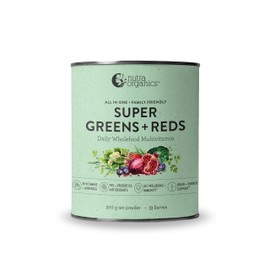Nutra Organics Super Greens + Reds Daily Wholefood Multivitamins 300g | Organic Powder Superfood Supplement | For Energy & Immunity (33 Serves)