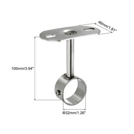 sourcing map 2 Pcs Ceiling Mount Bracket, Wardrobe Pipe Bracket, Shower Curtain Closet Wardrobe Rod Lever Support Holder Pipe Flange Socket 32x100mm/1.26x3.94"