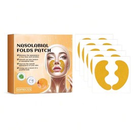 Nasolabial Folds Patches, 10-Pack, Facial Wrinkle Reduction Mask for Mouth and Upper Lip Area