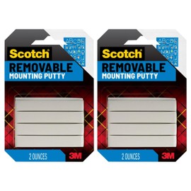Scotch Mounting Putty LJ8XP, Removable, 2 oz, White, 2-Pack