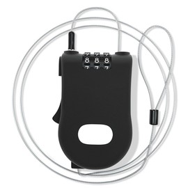 Dreneco Travel Cable Lock, 3 Digit Security Cable Padlock, Combination Padlocks, Code Lock for Suitcase, Bike, Luggage, Case, Gym Locker (1 Pack, Black)