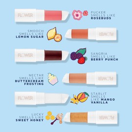 FLOWER BEAUTY Petal Pout Lip Mask | Hydrating Tinted Balm with Mango & Cocoa Butter | Vegan, Cruelty-Free Scented Lips Color | Sangria - Berry Punch (Pack of 1)