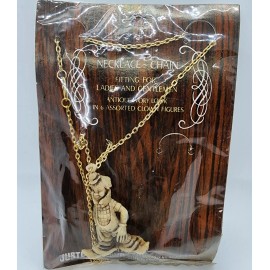 Justen NOS Vintage Justen Clown Necklace-Chain Hong Kong Carnival Prize Antique Look