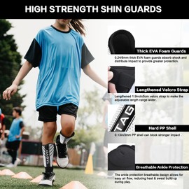 TAGVO Soccer Shin Guards for Kids Youth - Protective Soccer Equipment for Boys Girls - Adults Men Women Soccer Shin Guards - Soccer Shin Pads for Kids Girls Boys, High Impact Resistant