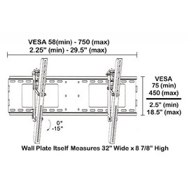 Black Adjustable Tilt/Tilting Wall Mount Bracket for Panasonic Viera TC-P65GT30/TCP65GT30 65" inch Plasma HDTV TV/Television