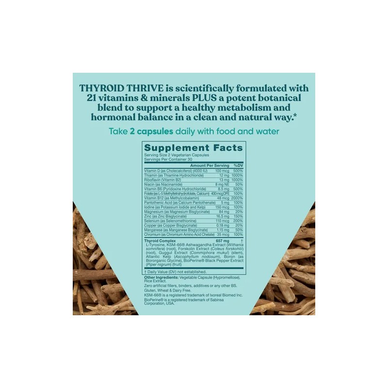 Thrive Energy Support Zinc Selenium Iodine 60 Cápsulas