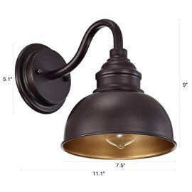 ACLand Farmhouse Vanity Wall Sconce, Industrial Gooseneck Barn Light Fixture, Oil Rubbed Bronze Wall Lamps for Bedroom, Bathroom, Hallway Living Room, Reading Room