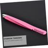 FOMIYES 4pcs Eyebrow Tweezers Stainless Steel Diagonal Tweezers Comb for