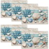 Summer Sea Shell Placemats Set of 6, Coastal Starfish Place