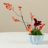 Lotus Shaped Flower Arrangement Vase Ceramic Flower Pot (Light Cyan)