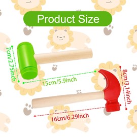 KARELLS Toy Hammer,Wooden Hammer Toys,2 Pieces Simulation Wooden Hammers,Small Hammer Toy Tools,Toy Hammer Mini,Maintenance Tools,Educational Toys for Kids Birthday Party Games Supplies