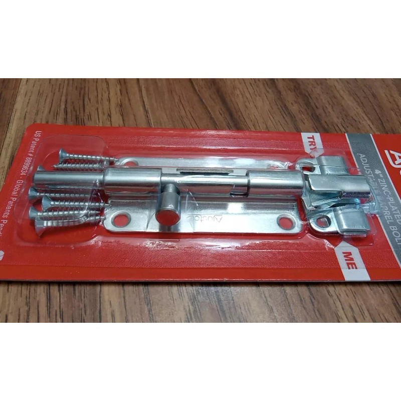 Ajustco AjustLock 4" Zinc Plated Adjustable Barrel Bolt Siding Lock