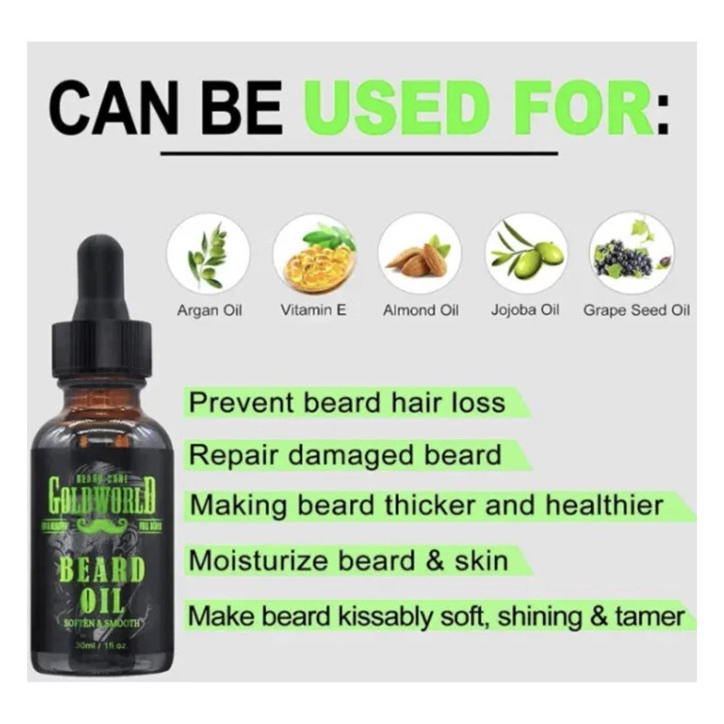 Goldworld Beard Healthy Hair Growth Care Grooming Kit Gift Set