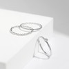 Meissa Thin Stackble Ring Set of 3 Pure Silver Stacking